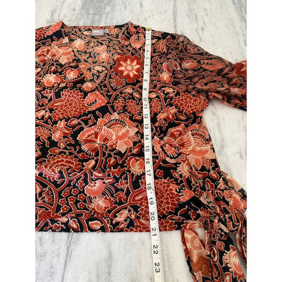 ASOS Paisley/Floral Wrap Blouse Size 14 - Picture 7 of 8